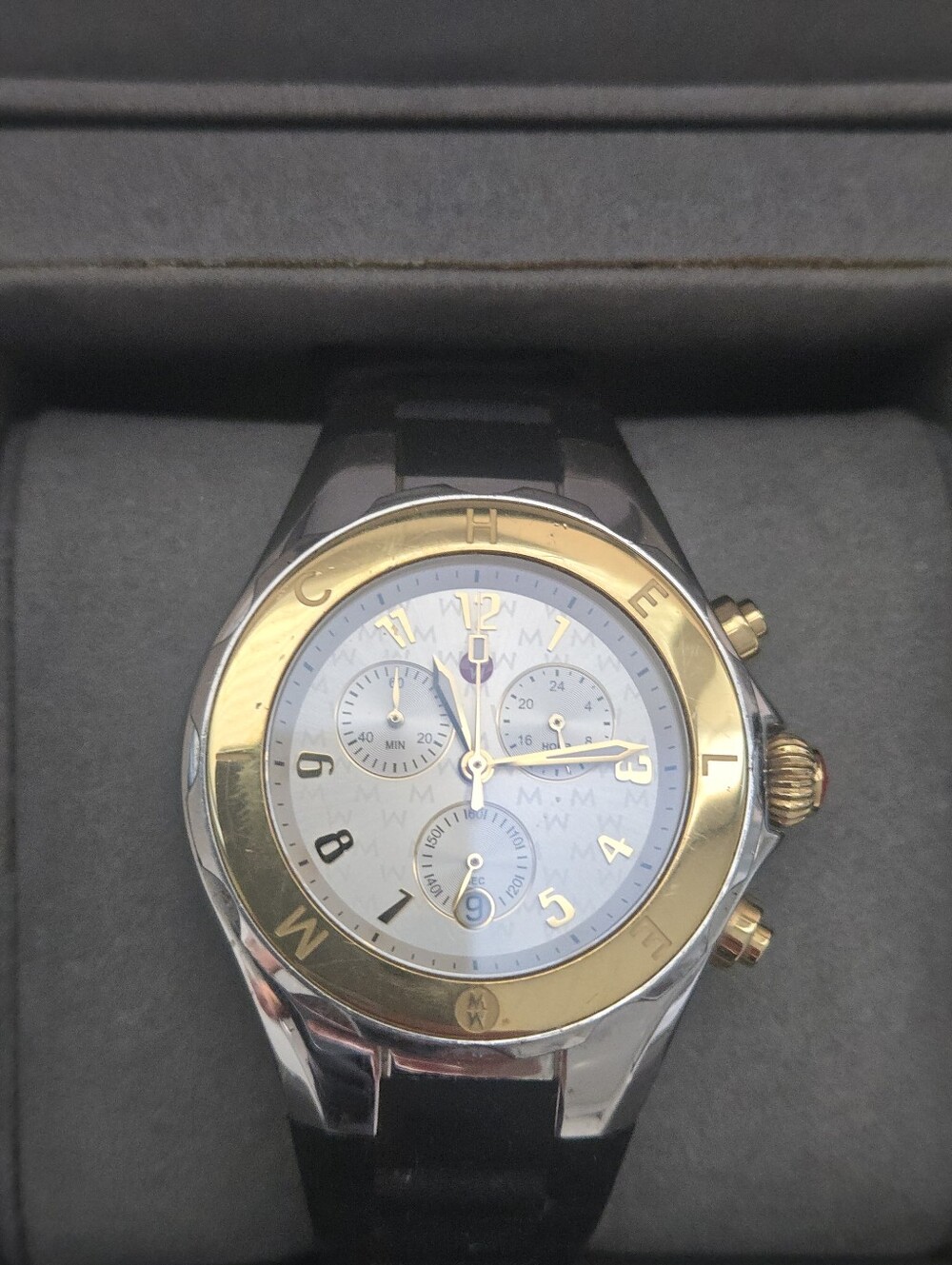 Michele Two-Tone Gold and Silver Chronograph Watch (RUNNING)